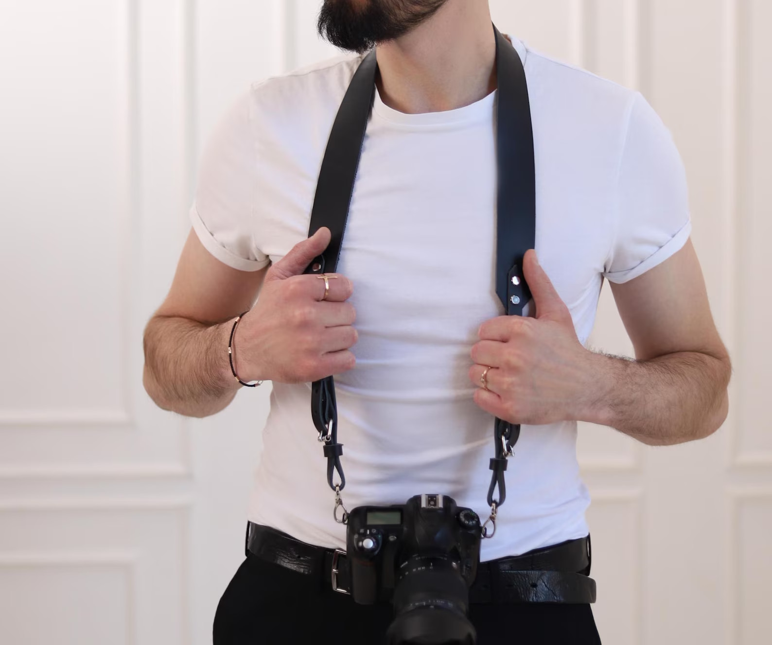 Adjustable Personalized Leather Camera Strap Custom Crossbody Lover Gift