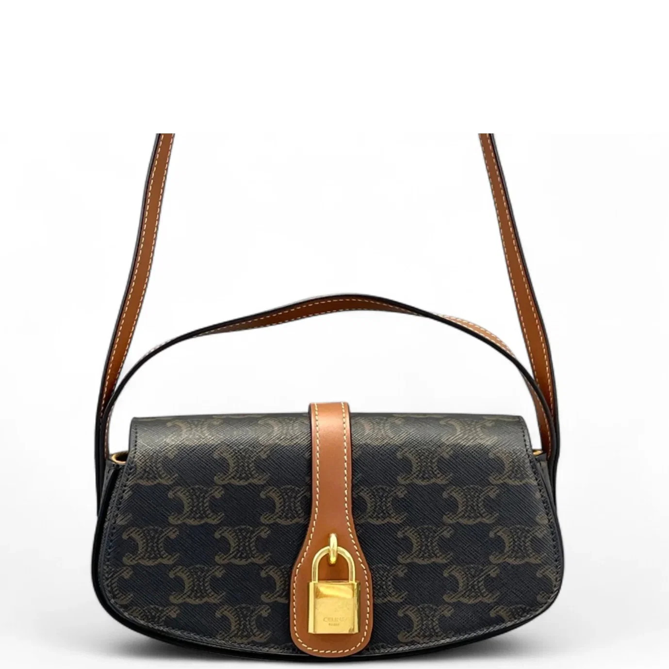 Celine Mini Tabou Brown Dark Grey Triomphe (ym070926a4r)