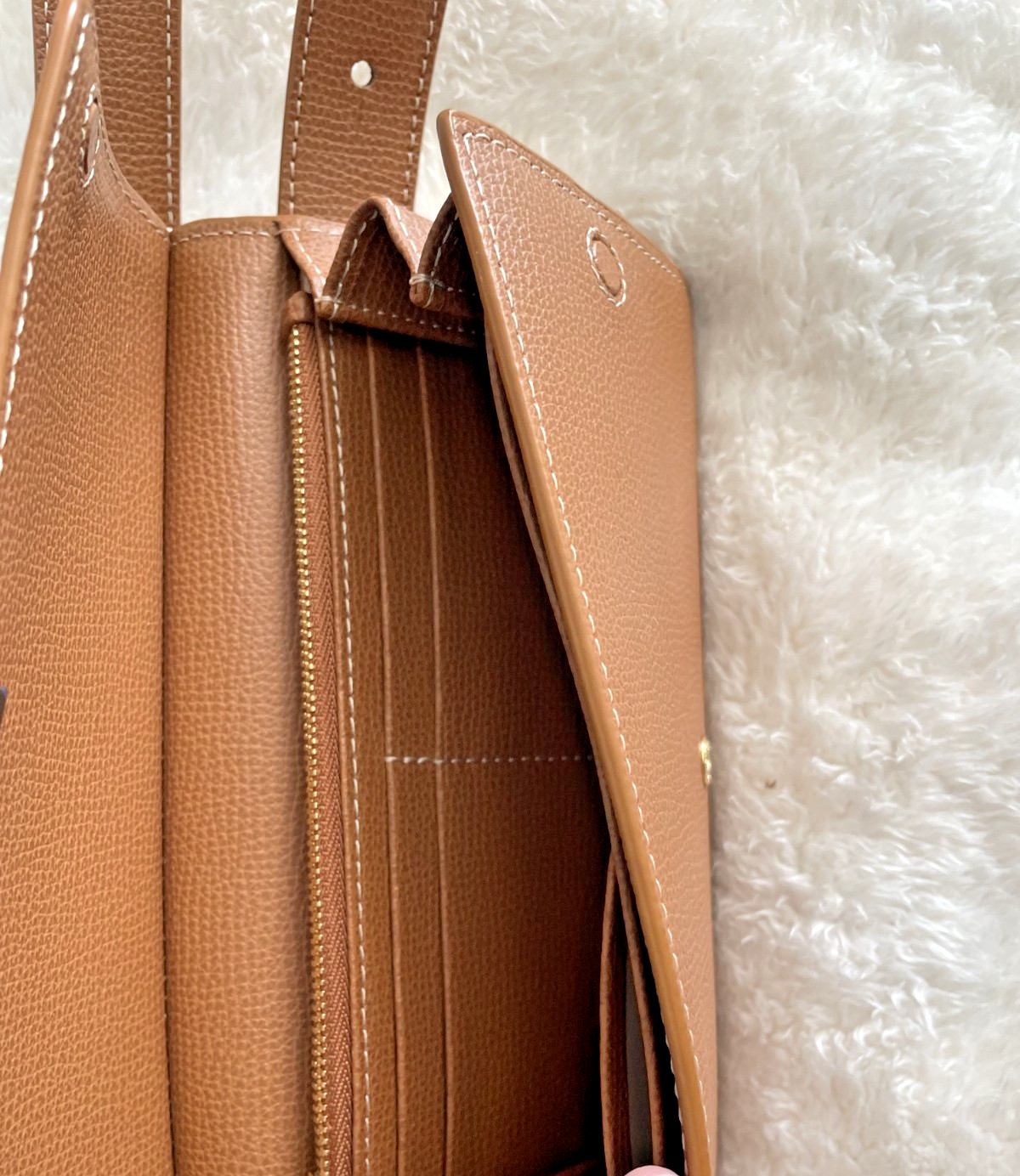 Polene Numero Sept Belt Bag Edition Textured Leather Duo Camel NWT