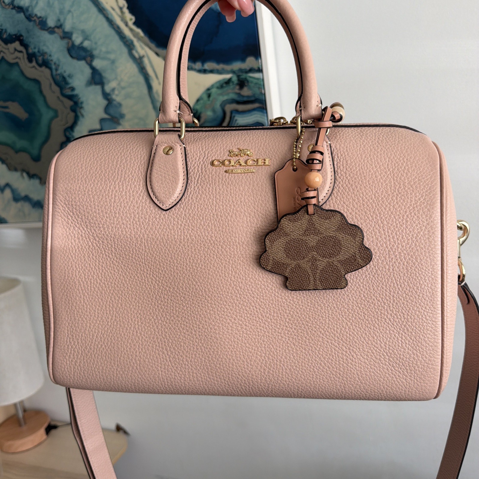 Coach Large Rowan Limited Edition Cream *SEASHELL CHARM NOT INCLUDED*