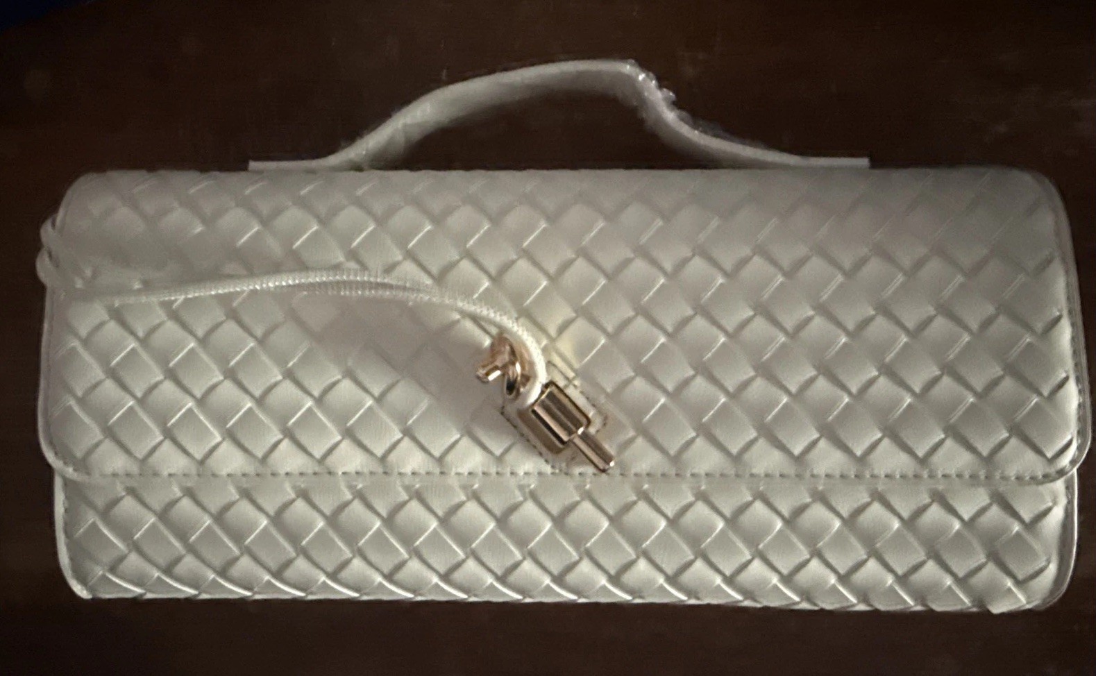 Few Moda East West Clutch with Crossbody Strap in Cream