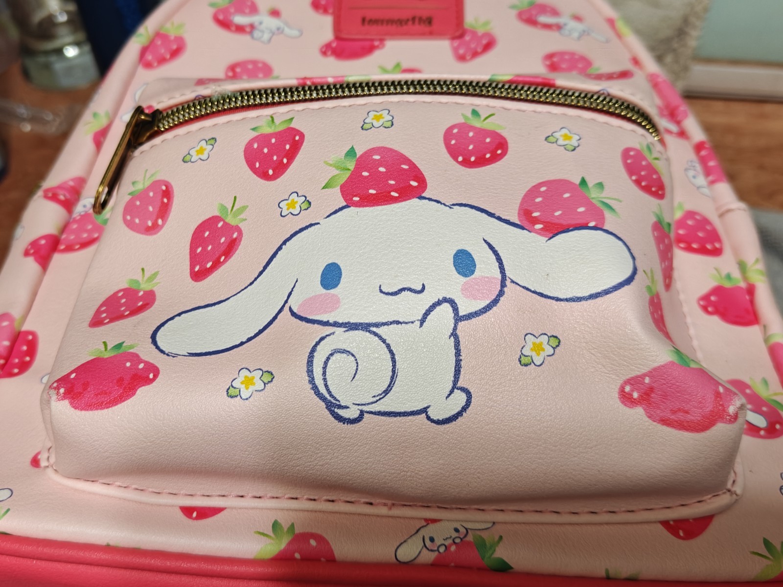 Sanrio Loungefly Cinnamoroll Strawberry Mini Backpack Pink Faux Leather