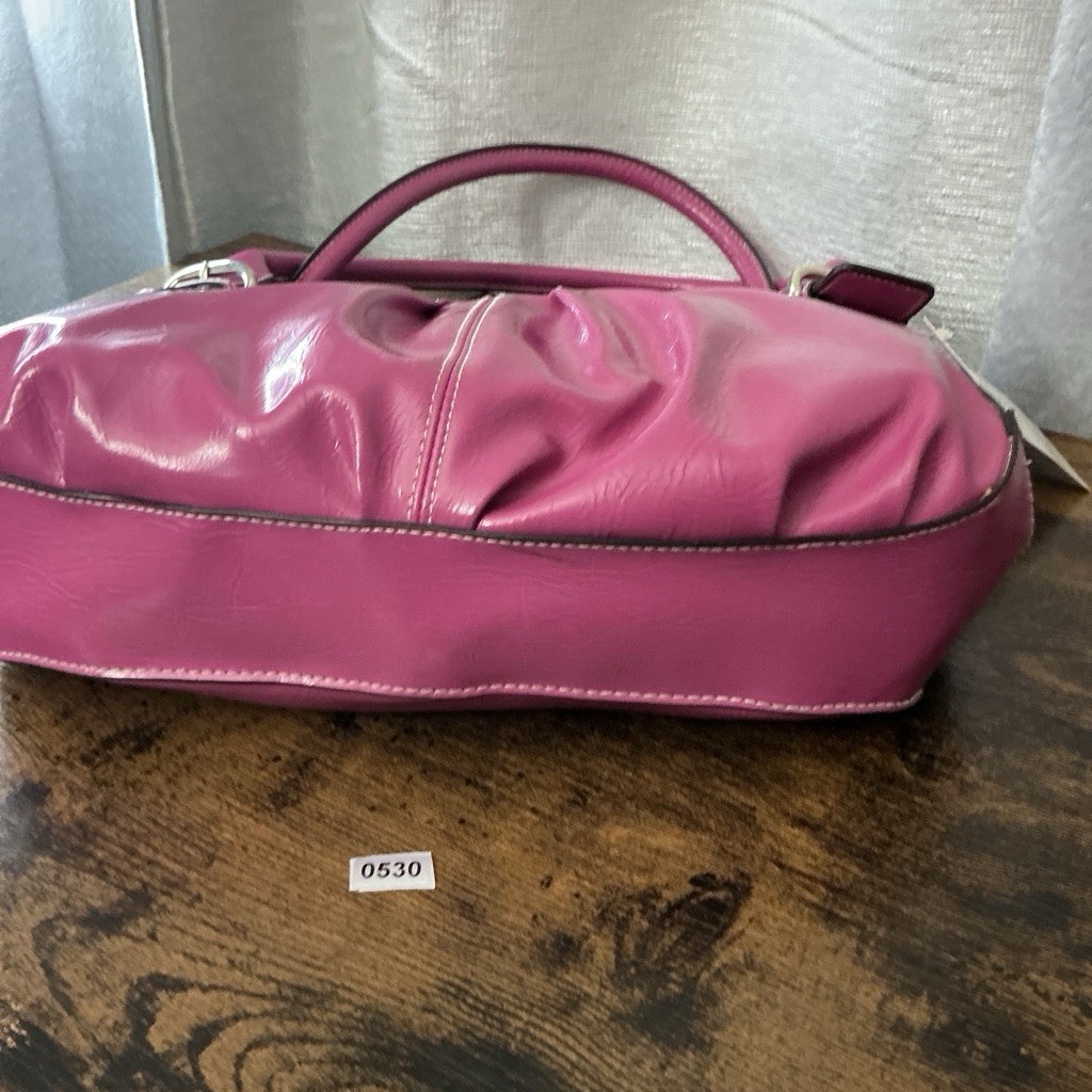 Minicci Pink Medium Shoulder Bag, Zip Top, Silver Hardware, Inner Pockets