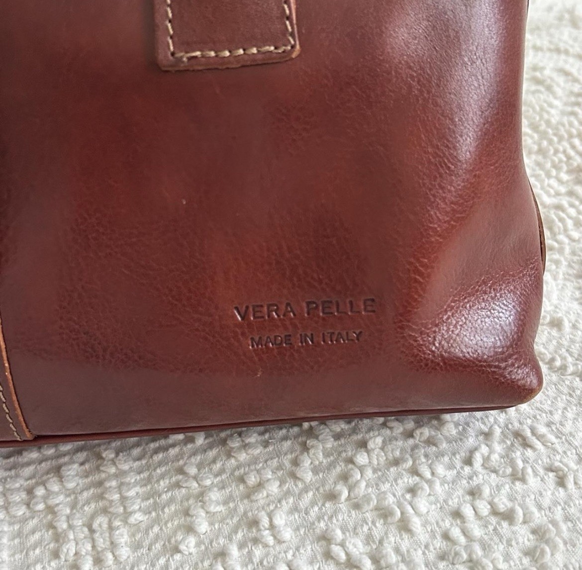 Vintage 90s Vera Pelle Made In Italy Genuine Leather Shoulder Bag