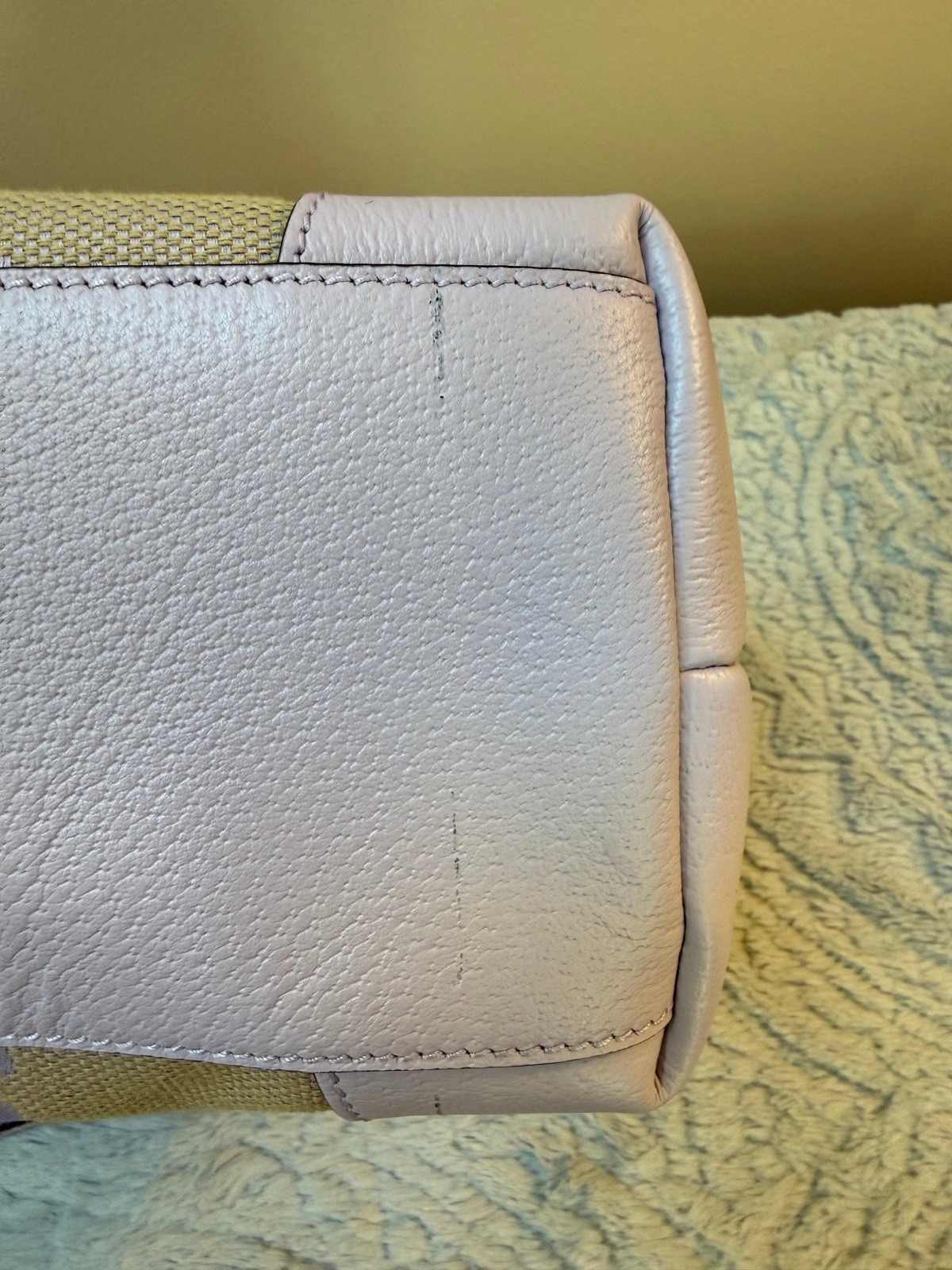 Gucci GG Logo Tote Beige/Purple Magnetic Closure, Organizer, Gold, Italy