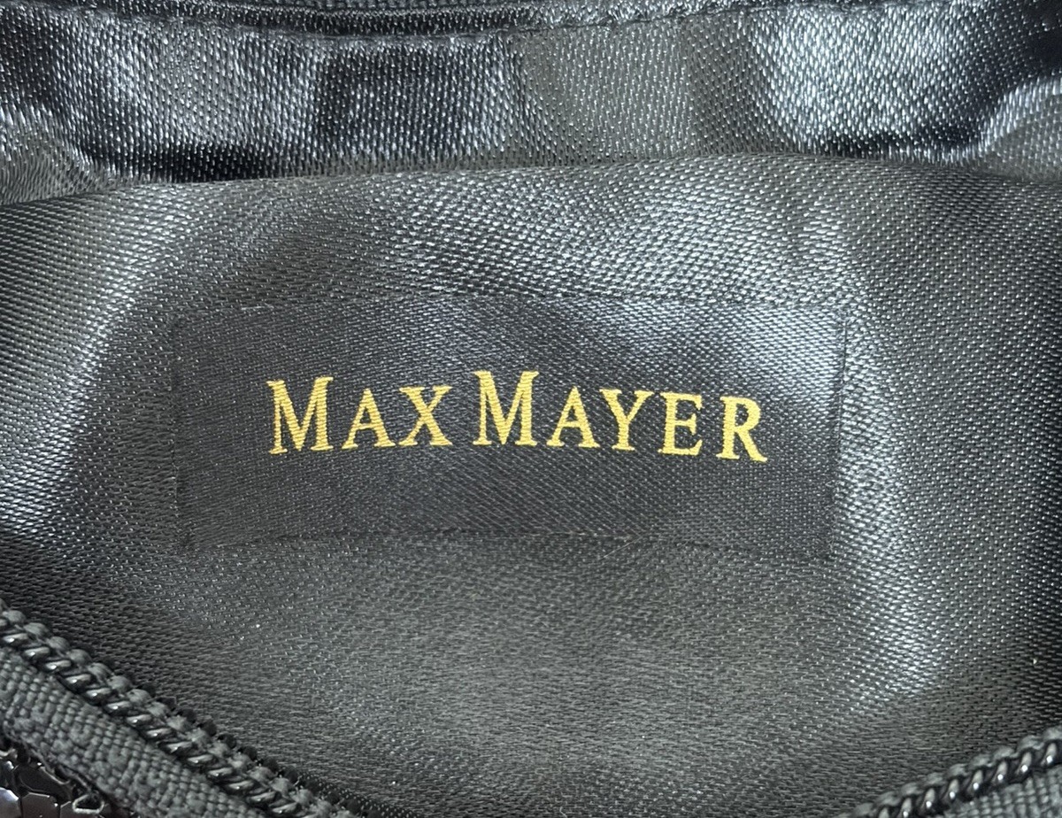 Max Mayer Black Beaded Boho Evening Bag Metal Chain Strap Metalic Mesh Like
