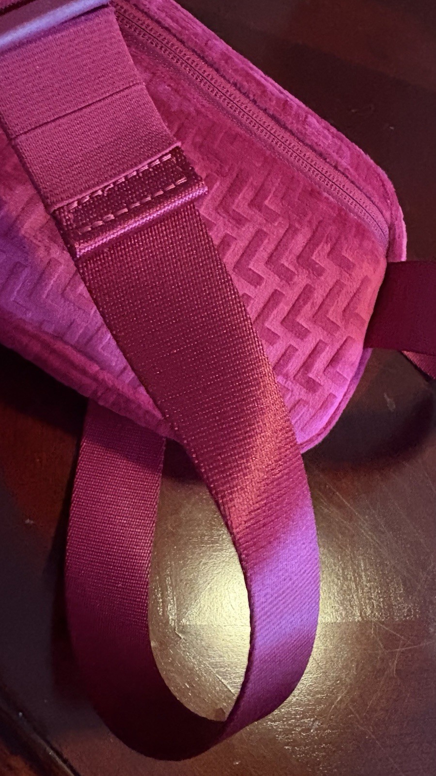 Lululemon Everywhere Belt Bag 1L Monogram Velvet Brambleberry Fuchsia Gold NWT