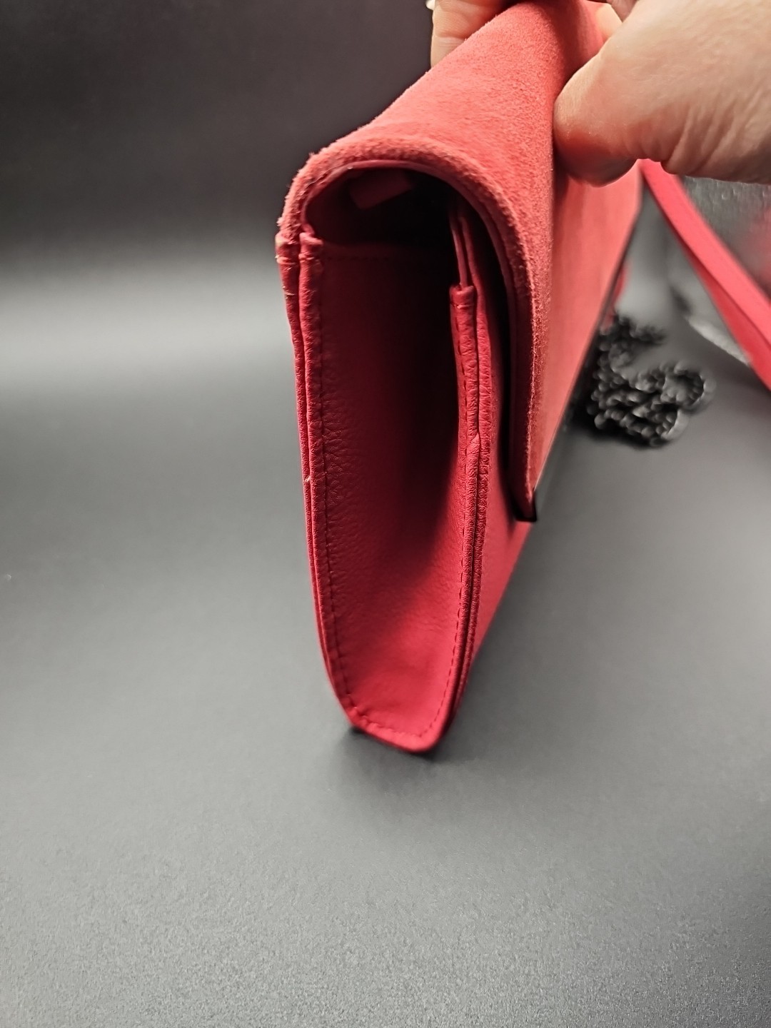 Red Clutch Crossbody Flap Magnet Open Clutch Strap Retro Style Pocketbook WHBM
