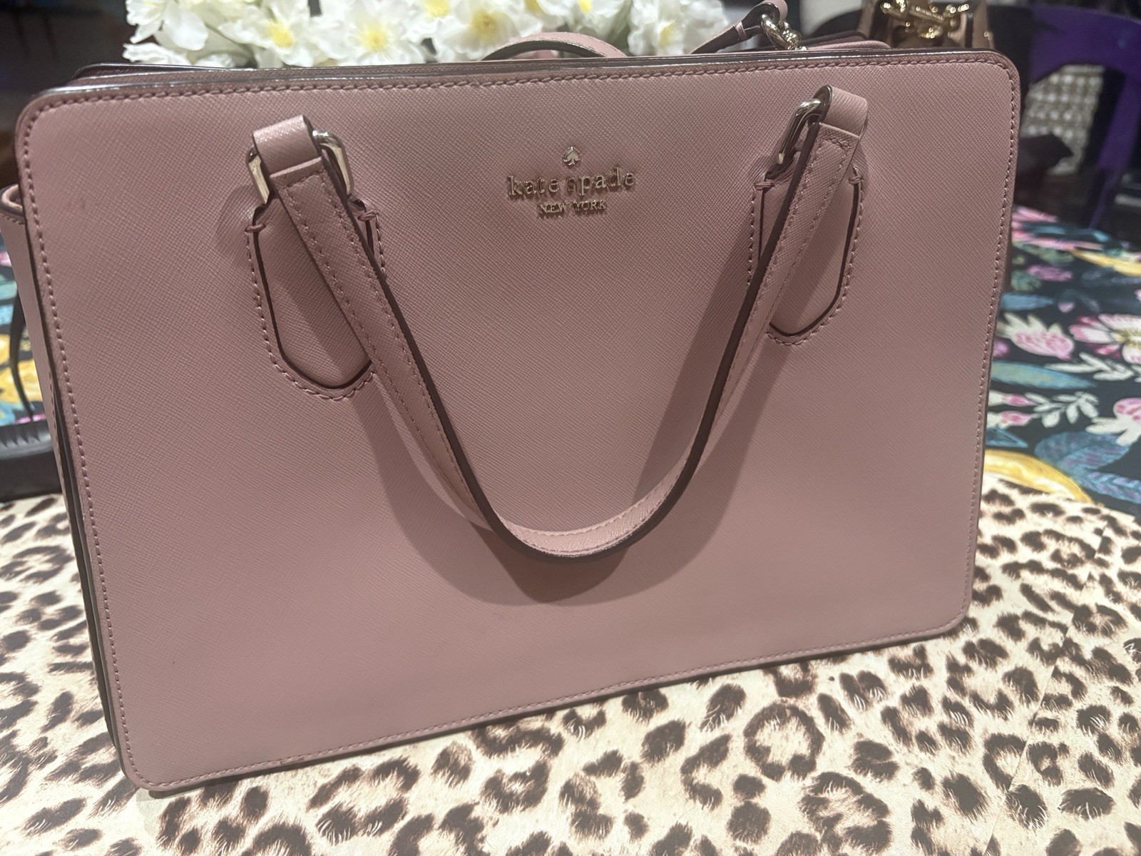 Kate Spade New York Pink Medium Satchel Top Handle Zip w/ Detachable Strap
