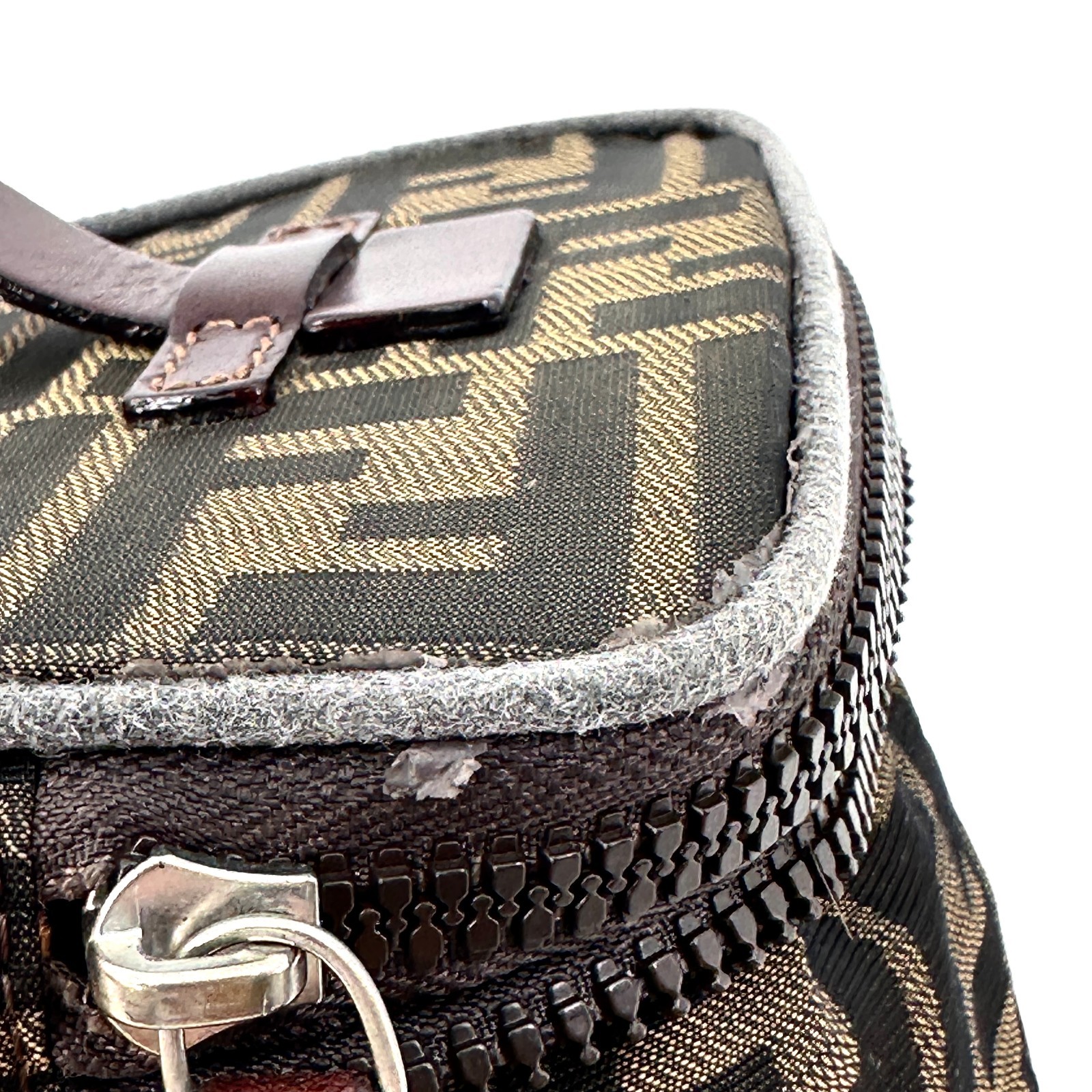 Fendi Zucca Vanity Bag Canvas Brown Authentic