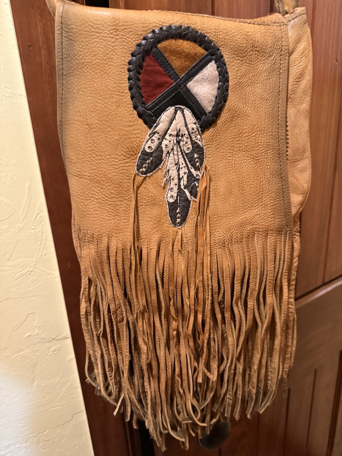 Kobler Brown Fringe Crossbody Bag w/ Outer Pockets Shoulder Strap