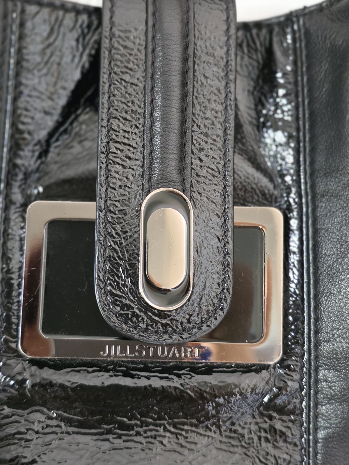 Jill Stuart Black Patent Leather Tote Bag Vintage