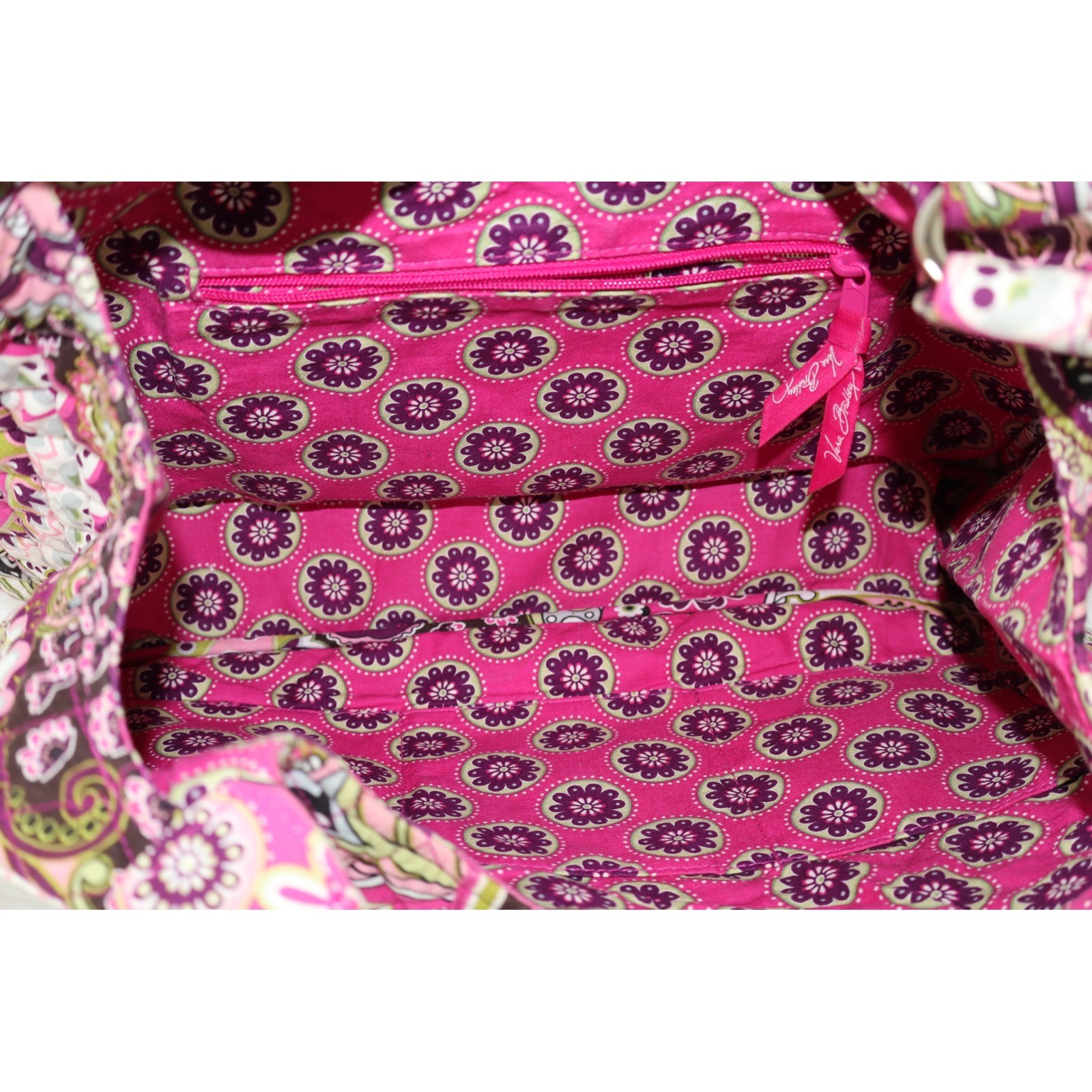 Vera Bradley Very Berry Paisley Quilted Cotton Hobo Shoulder Bag Pink Purple