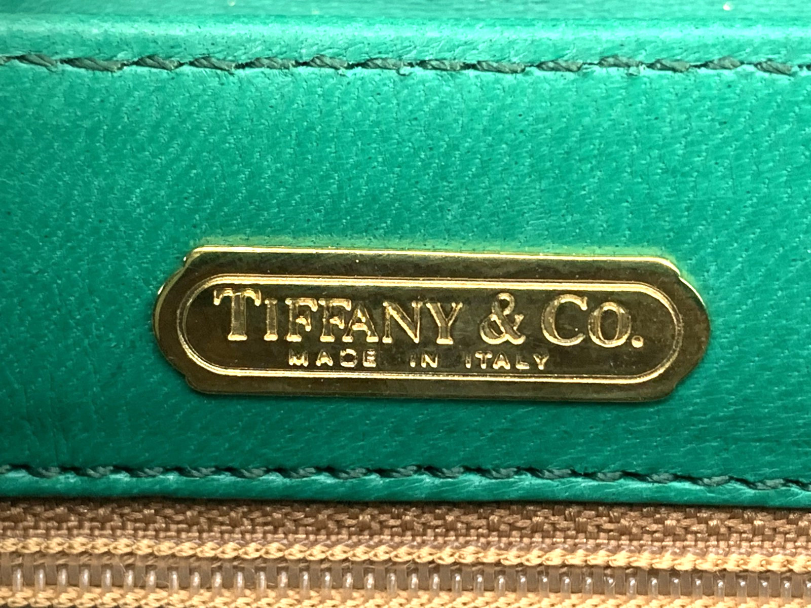 TIFFANY & CO. Vintage 2Way Lambskin Chain Shoulder Bag Tiffany Blue Authentic
