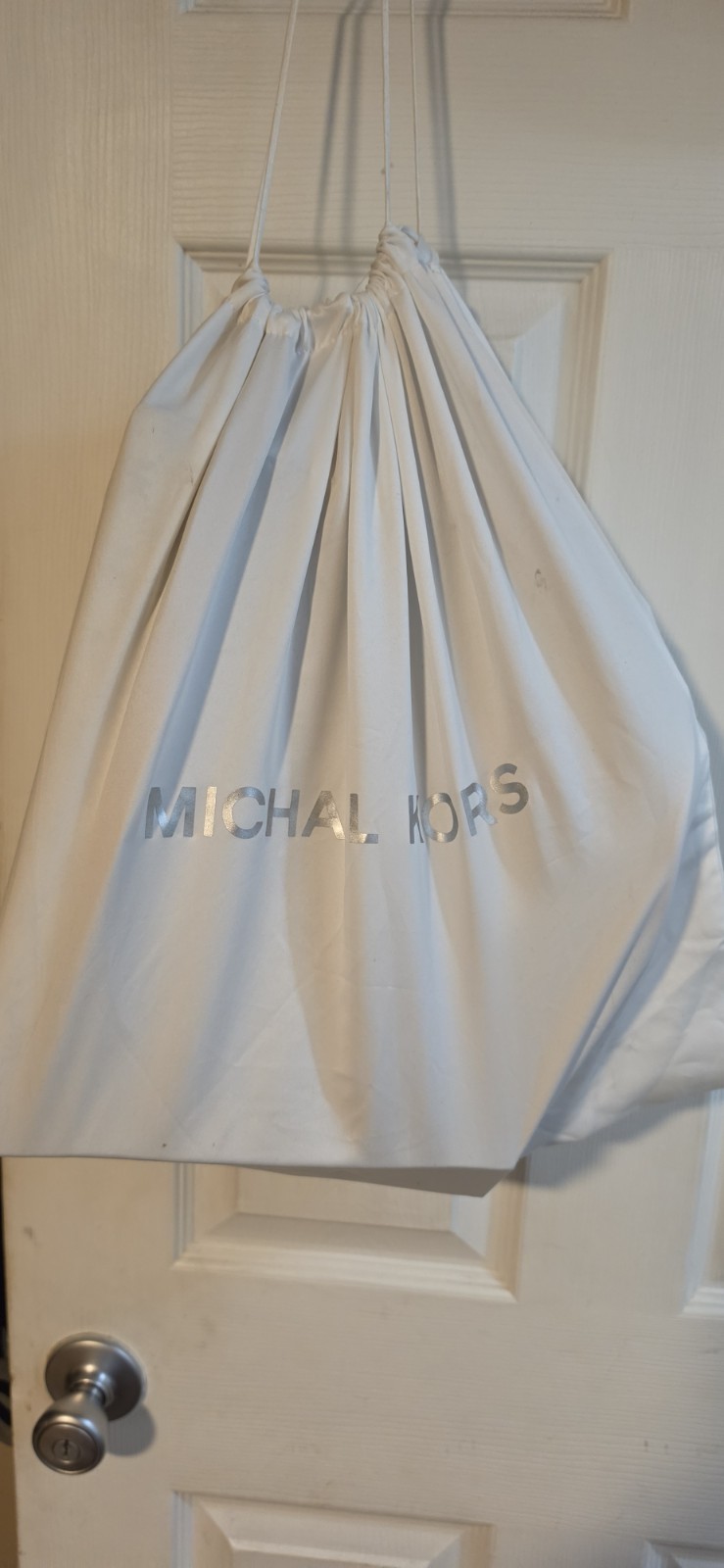 Michael Kors Beige/Brown MK Monogram Satchel Zip Top Strap Dust Bag