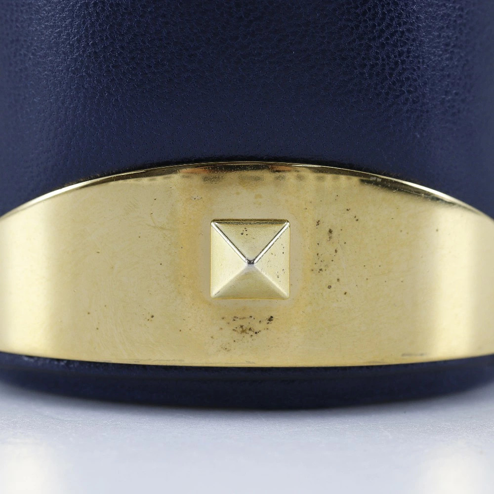 Valentino Garavani Studs Chain Shoulder Shoulder Bag Lambskin Navy Blue #NB2172