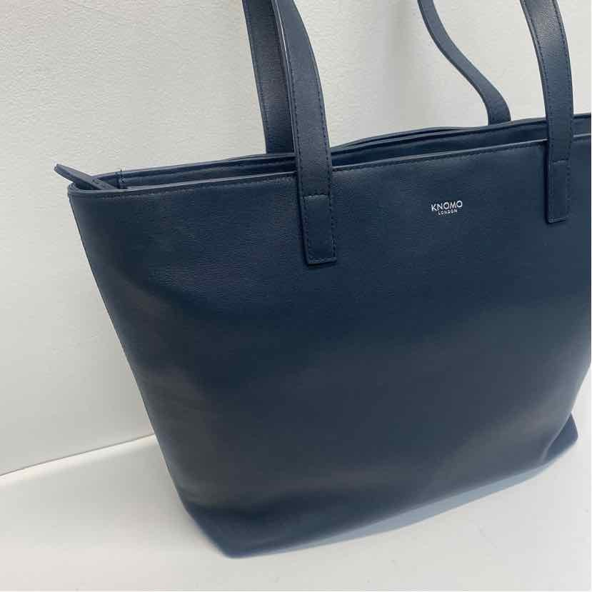 Knomo Mini Maddox Navy Leather Solid Tote Handbag