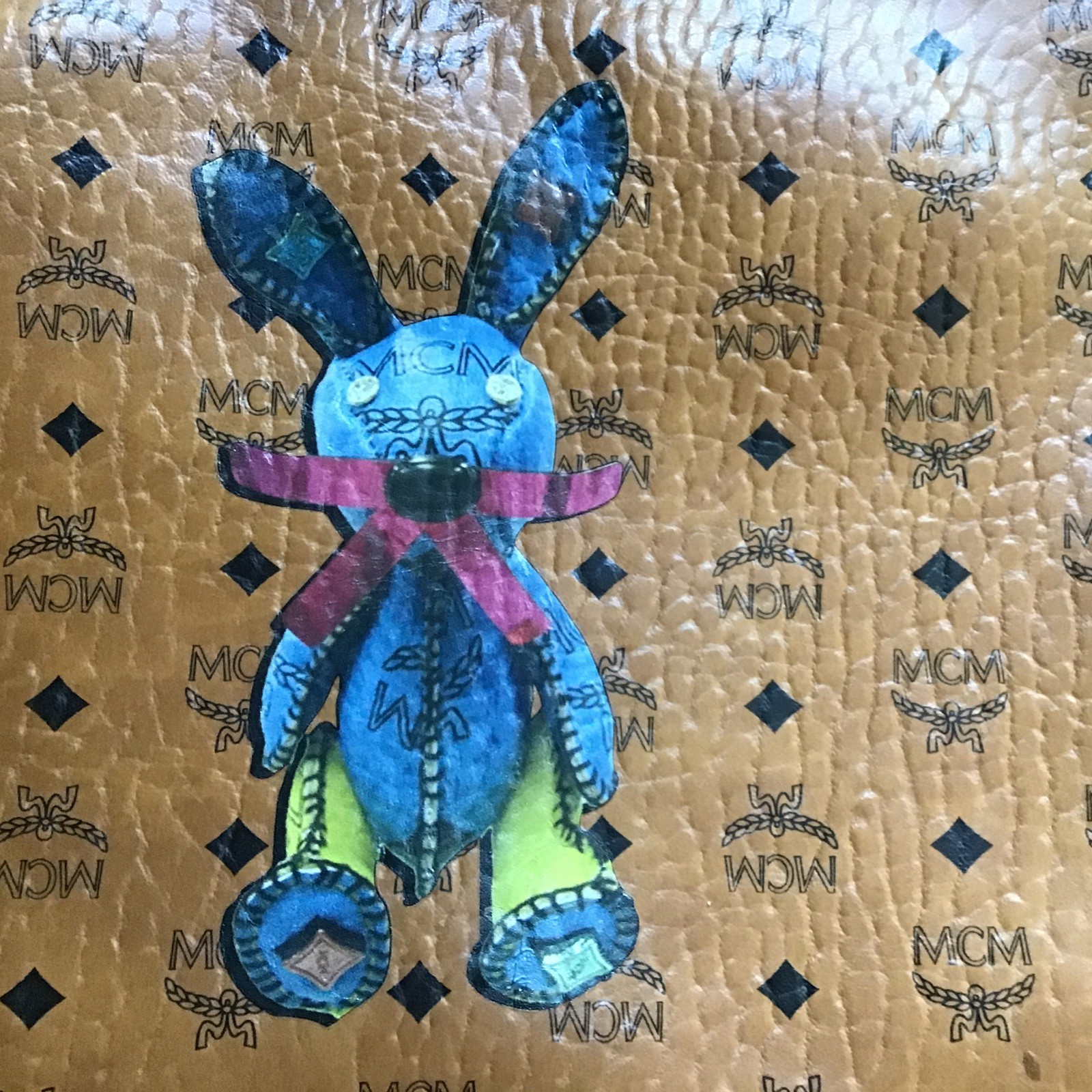 MCM Visetos Rabbit Crossbody Bag, Approximately 8.25 X 11.5 Inches