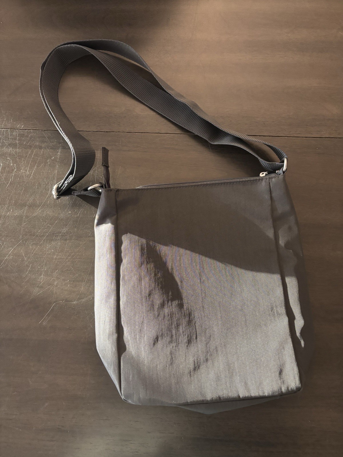 Baggallini Town Bagg Crossbody/ Shoulder Bag Steel Gray Nylon 8” x 10.75”x 3”