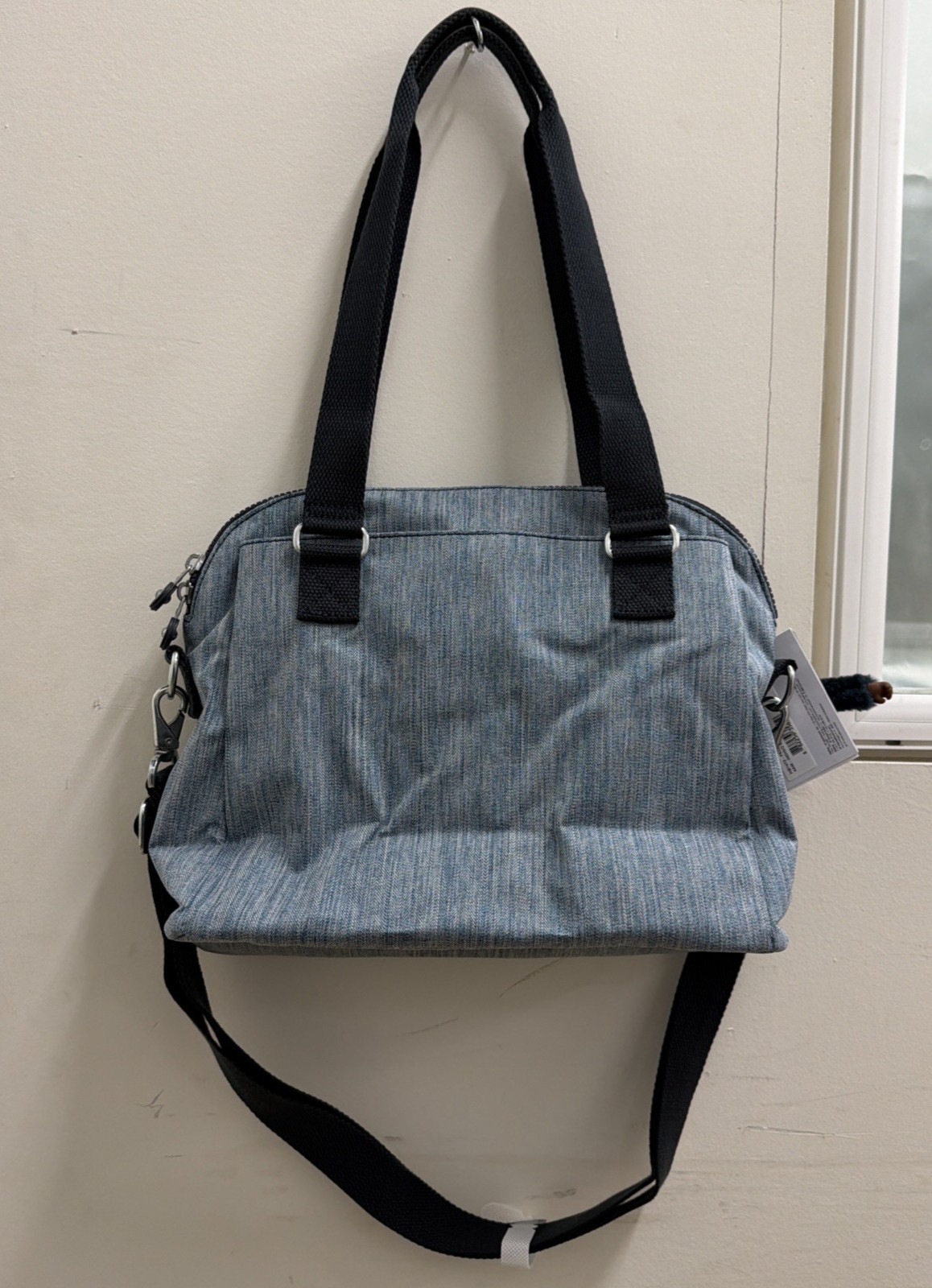 Kipling Felicity Indigo Chambray Double Handle Shoulder Crossbody Bag Purse
