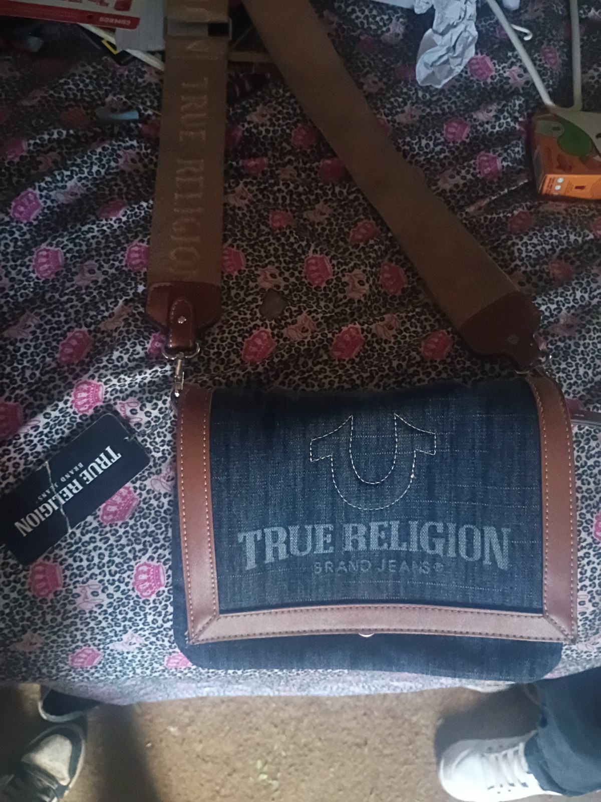 True Religion Women’s Blue Denim Side Purse