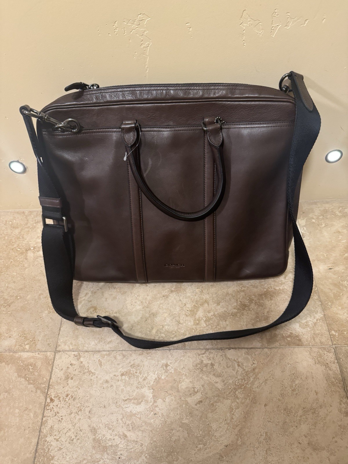 COACH Perfect SCF Metro Briefcase Leather 71732 Qb Mahogany – 17”x12” approx WOW
