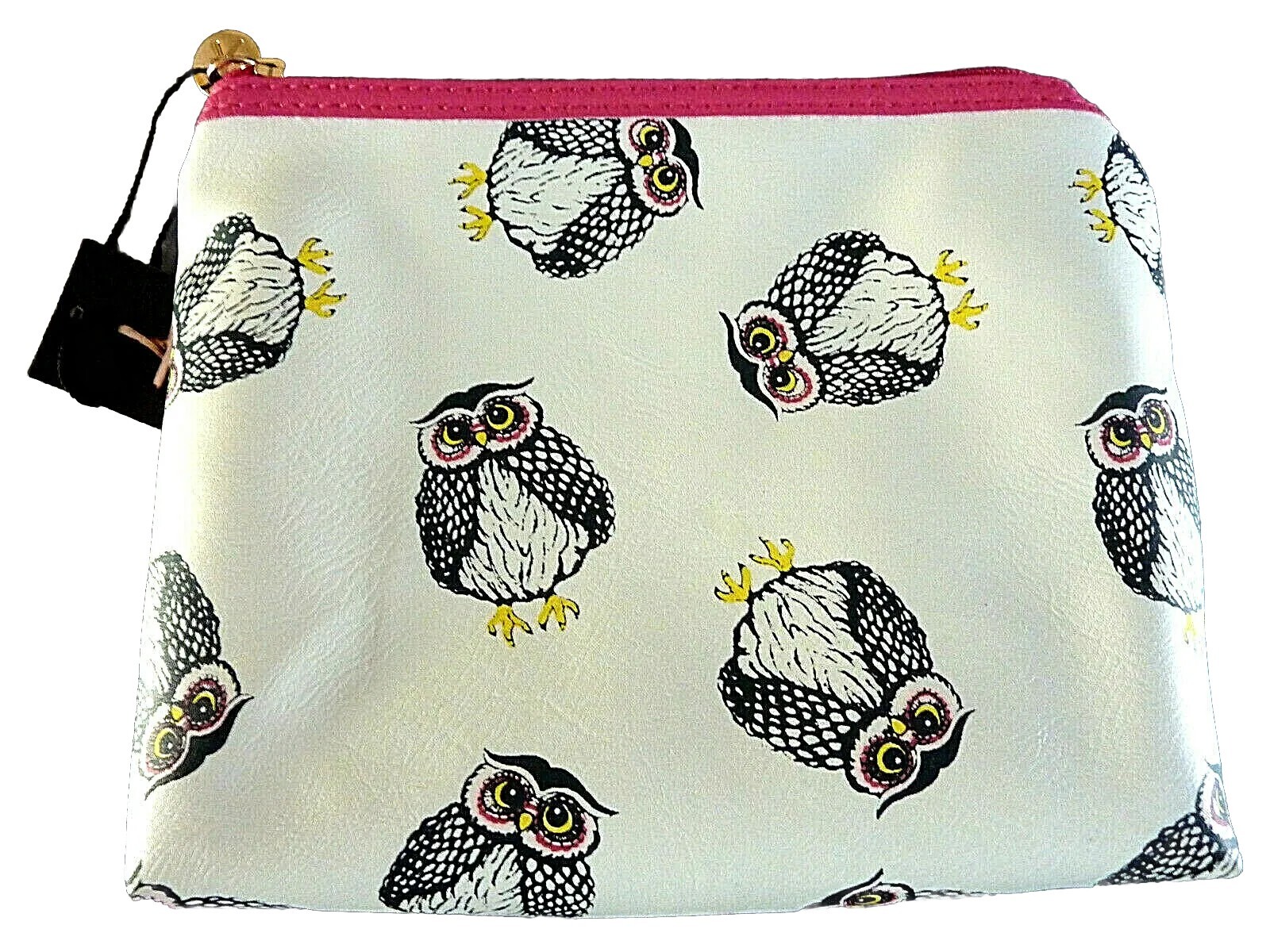Damen Tasche Eulen Clutch Kosmetiktasche Schminktasche Eule Makeup Pink Primark