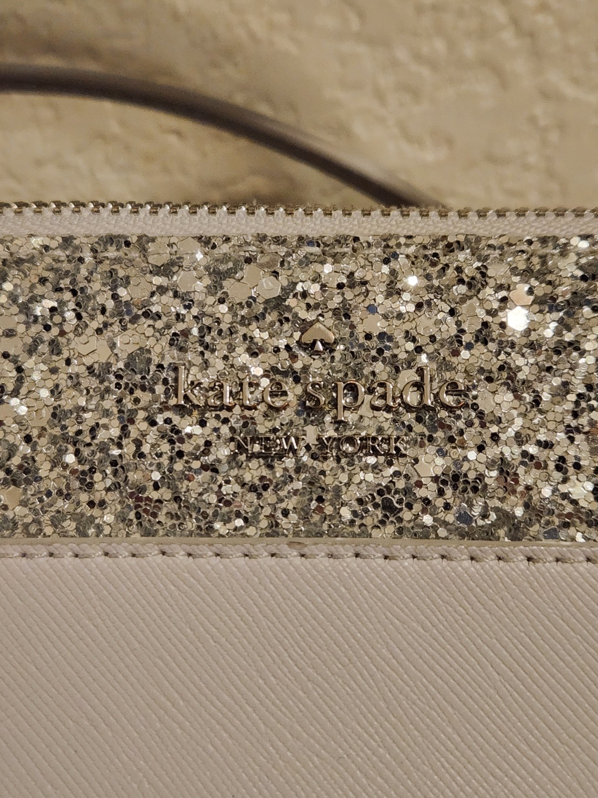 Kate Spade Flash Glitter Satchel Crossbody Bag Light Grey See Pics For Condition