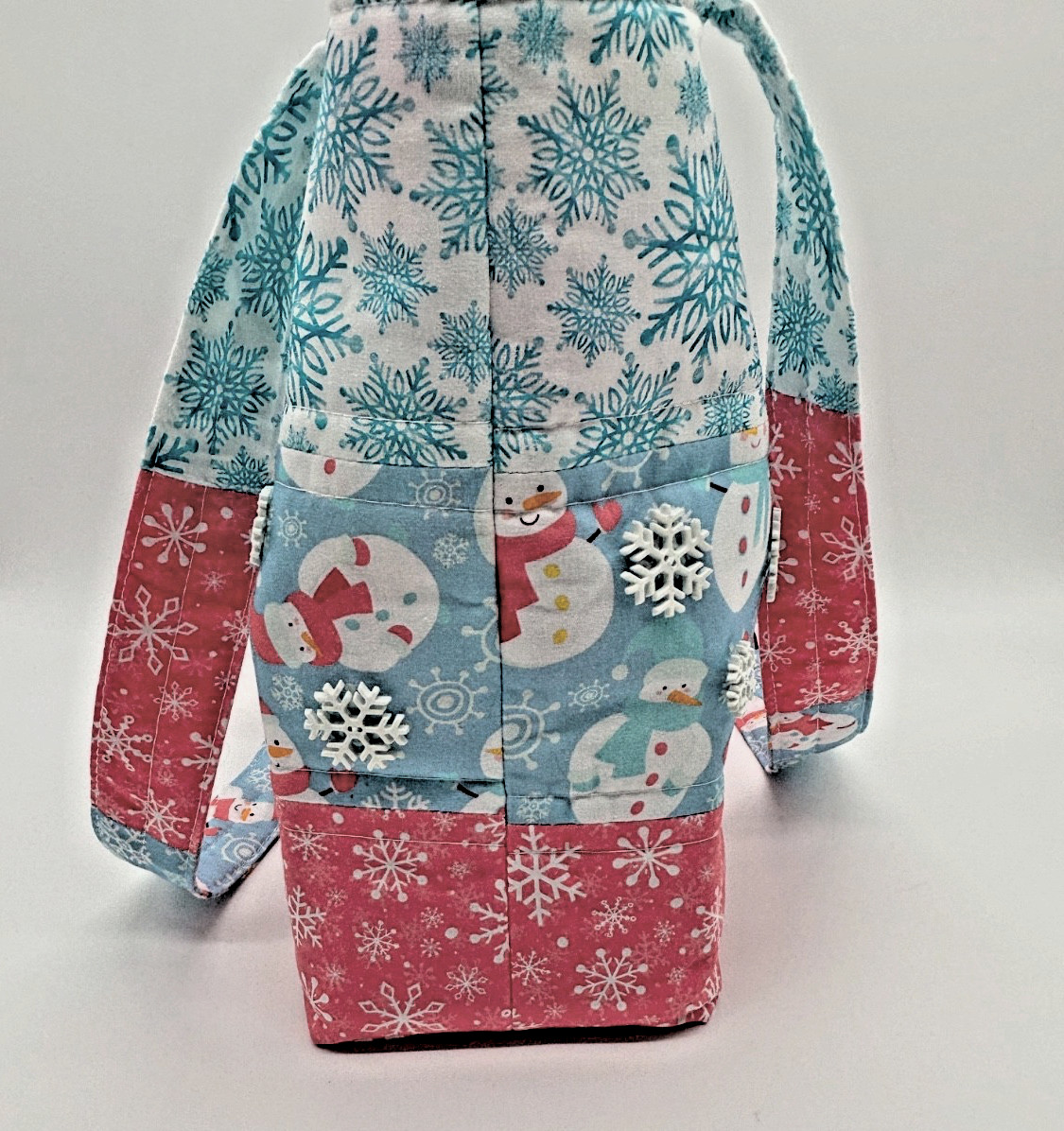 Winter Snowman Snowflakes Tote Purse Bag Handmade – NWOT