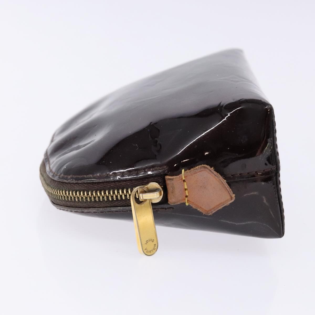 LOUIS VUITTON Monogram Vernis Pochette Cosmetic PM Amarante M91495 Auth 139388