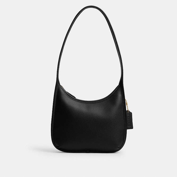 COACH NWT CAF11 Curve Zip Bag BLACK Glovetanned leather Shoulder Bag