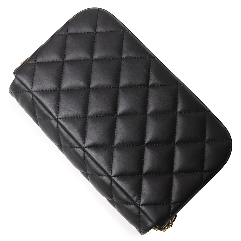 Chanel Matelassé Classic Season Full Flap Chain Black Shoulder Bag #BCB207