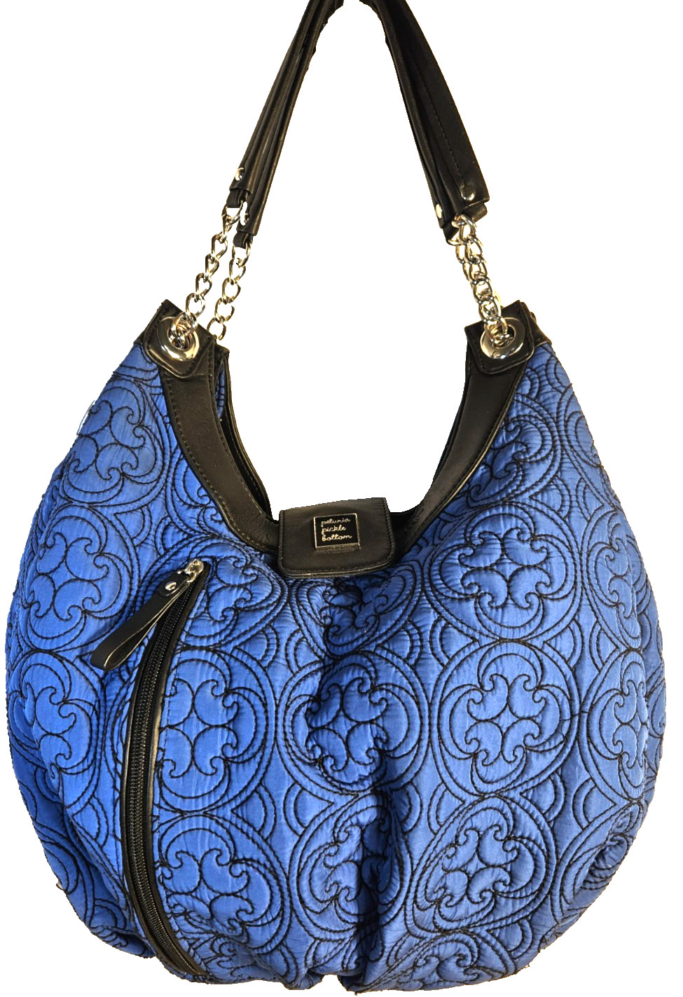 Petunia Pickle Bottom Blue Quilted Hobo Diaper Bag Chain Shoulder Tote Large