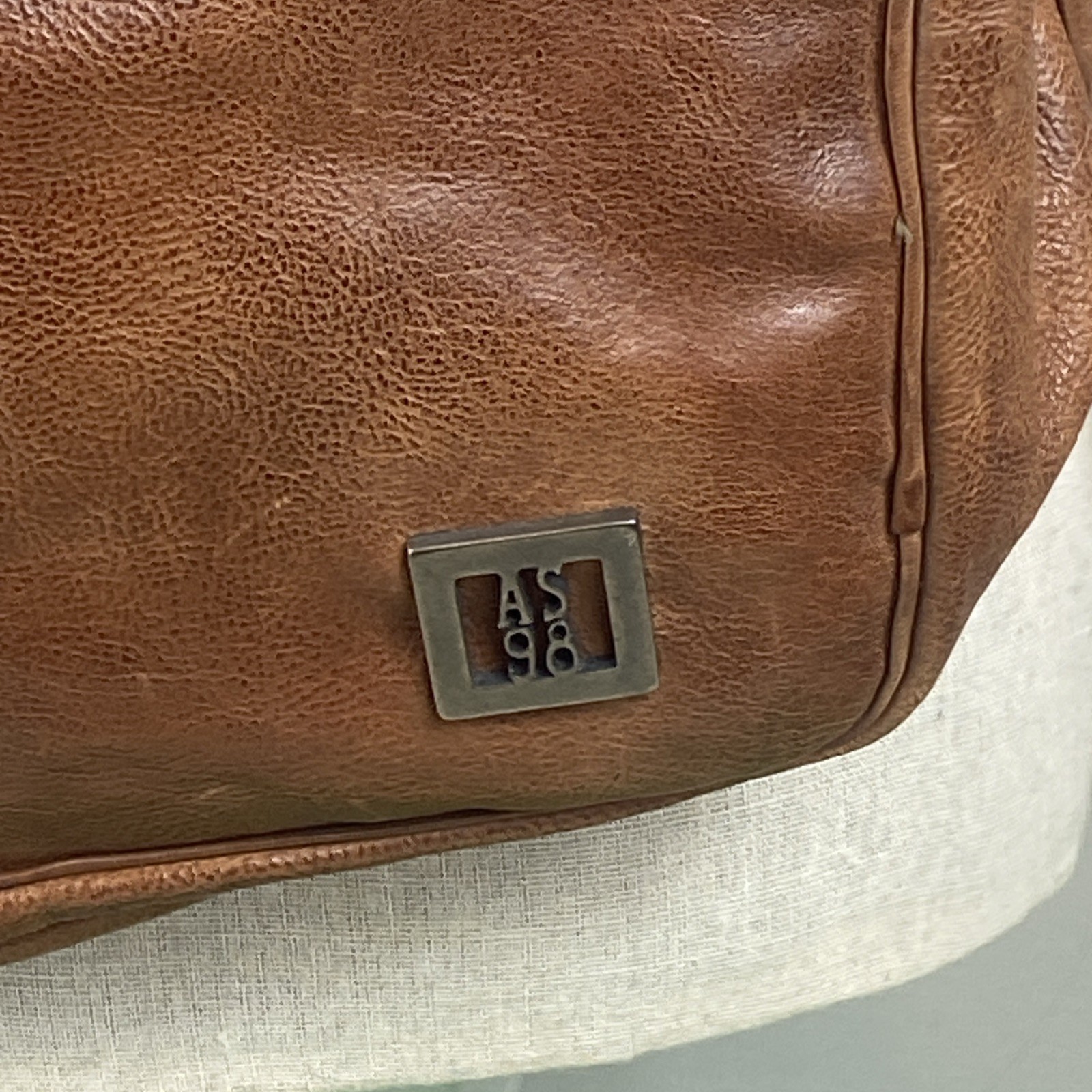RARE VHTF A.S. 98 Brewer Backpack Brown Distressed Leather Medium Size