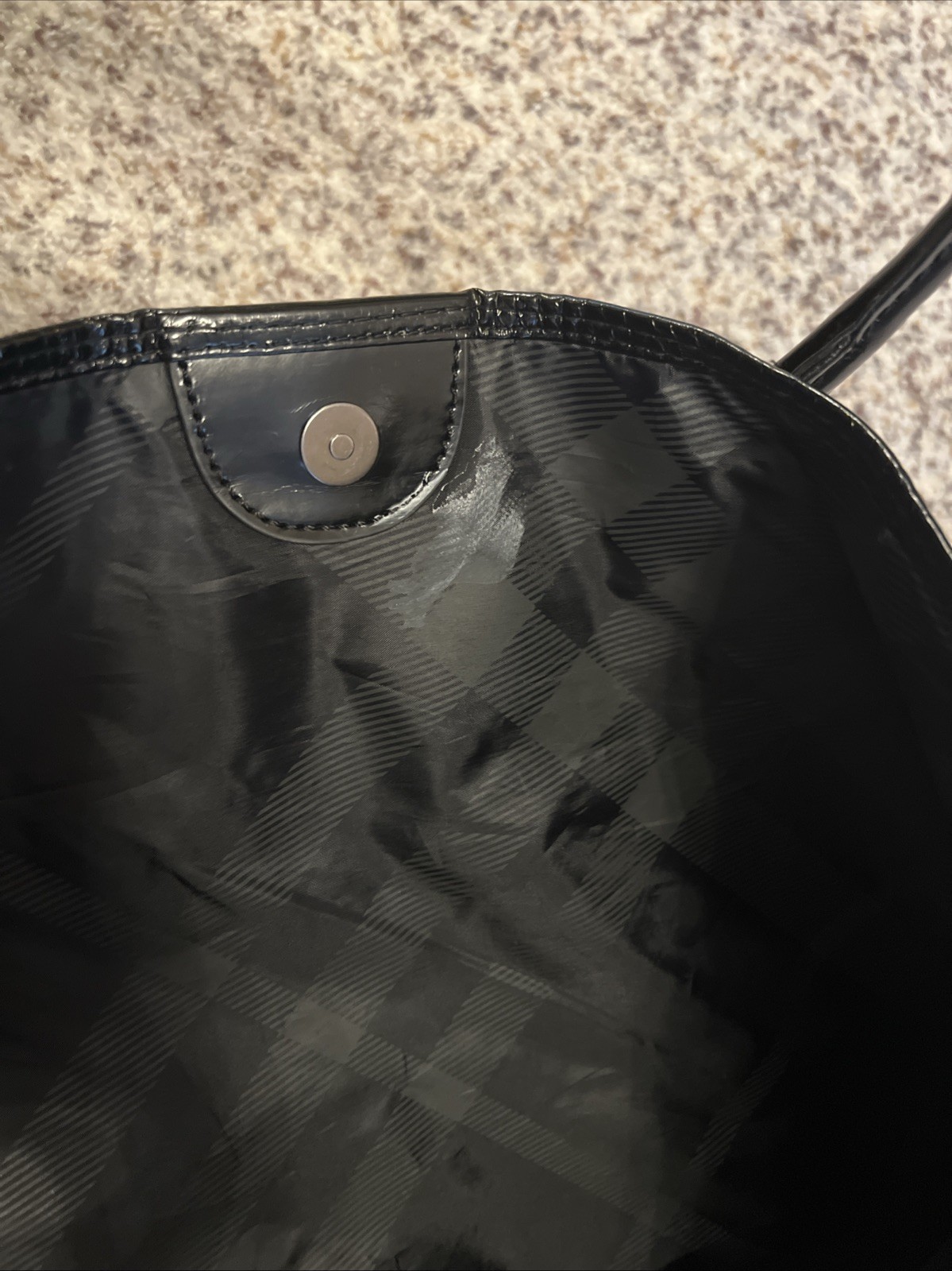 Burberry 2 Tone Black Canvas Tote Fragrance Bag One Spot Inside