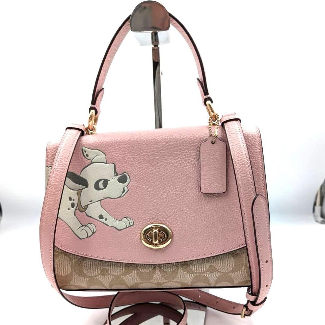 COACH x Disney 101 Dalmatians Shoulder Hand Bag Pink Leatjer Signature JP FS