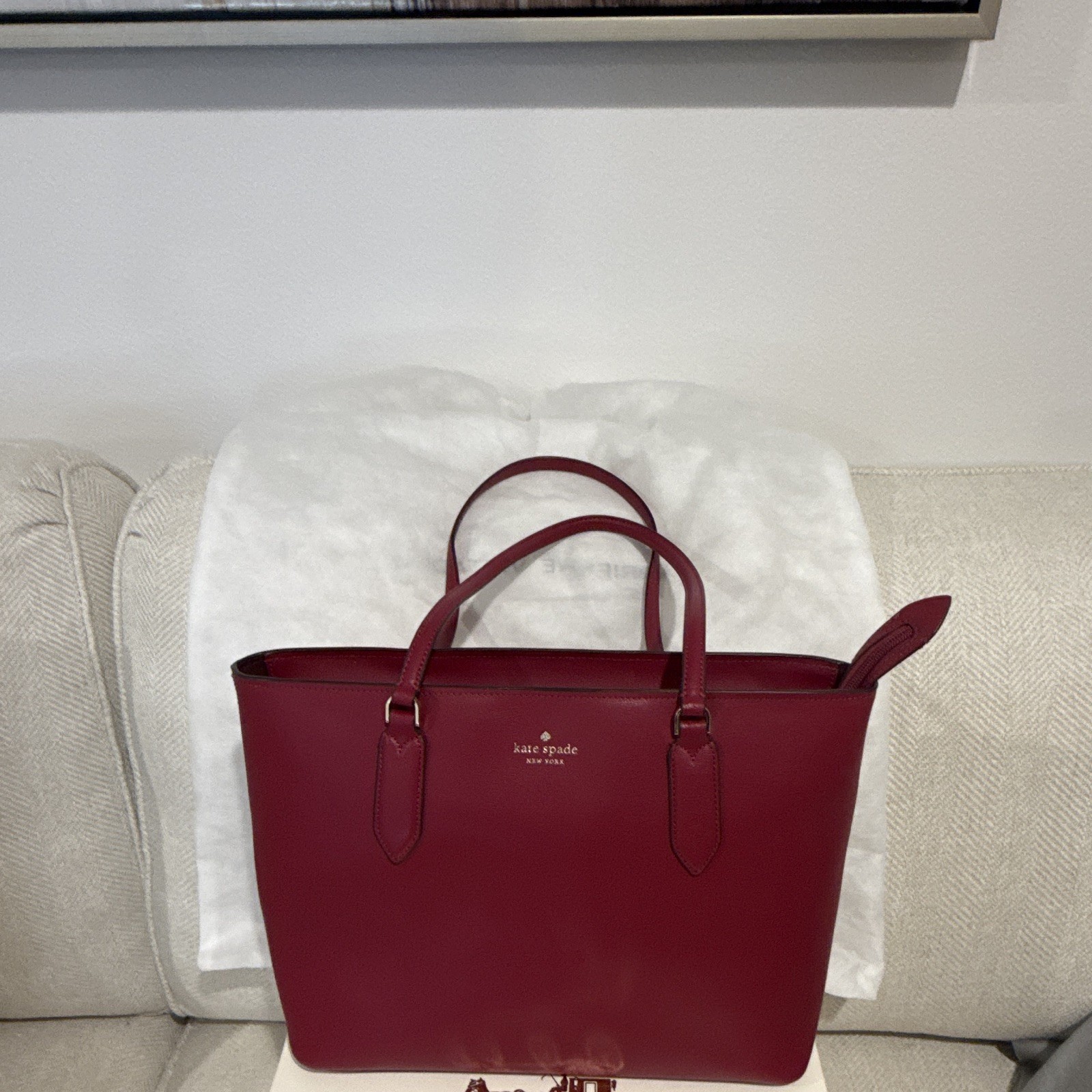 Kate Spade New York. Red/ Cranberry Tote Bag. Such a beautiful color.