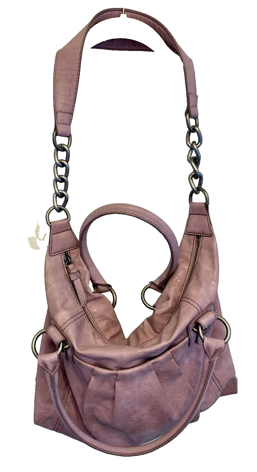 Simply Vera Wang Shoulder/Hand Bag Lavender 100% Man-Made Silver-Toned Hdware