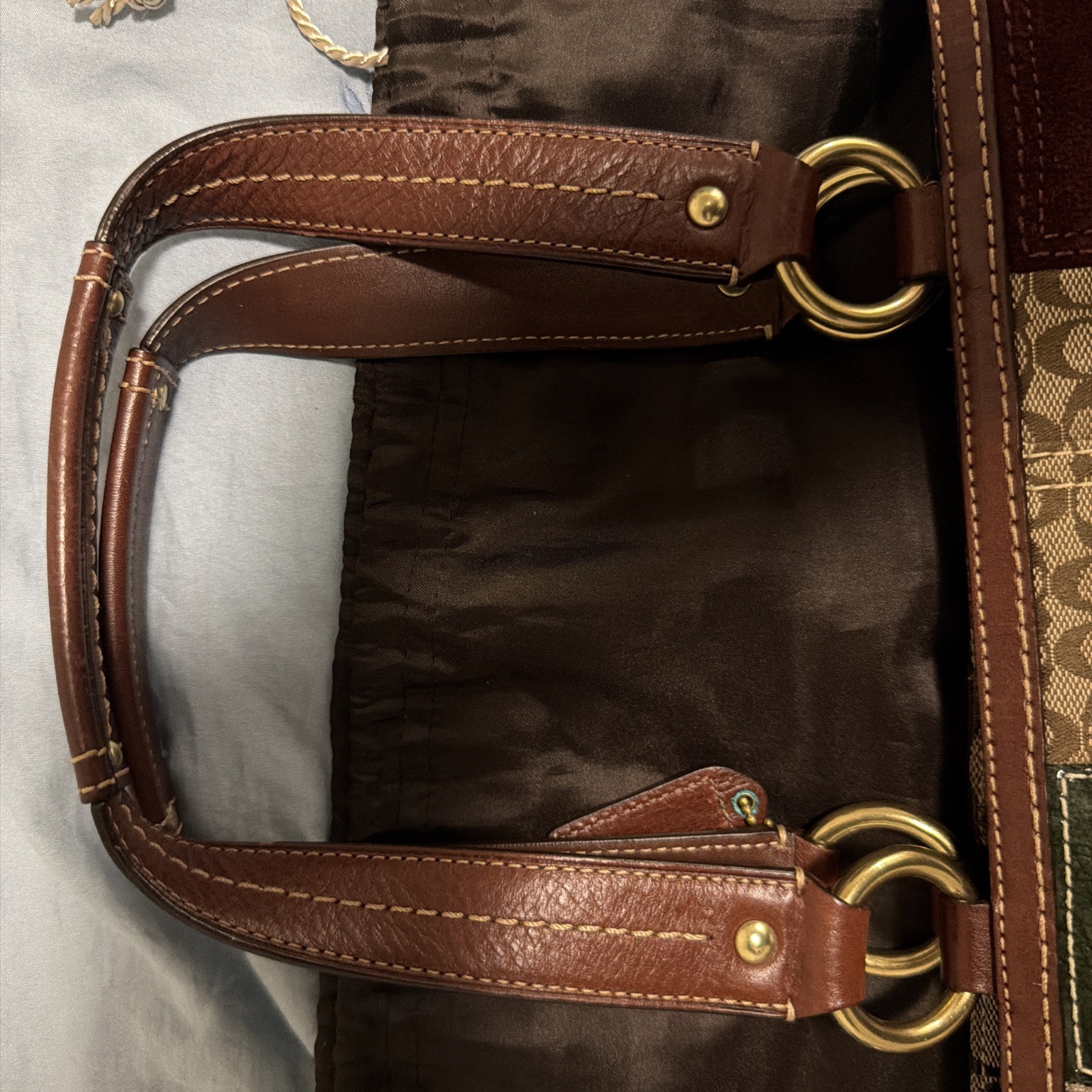 Coach Patchwork Multicolor Shoulder Bag Zip/Turn Lock w/ Dust Bag