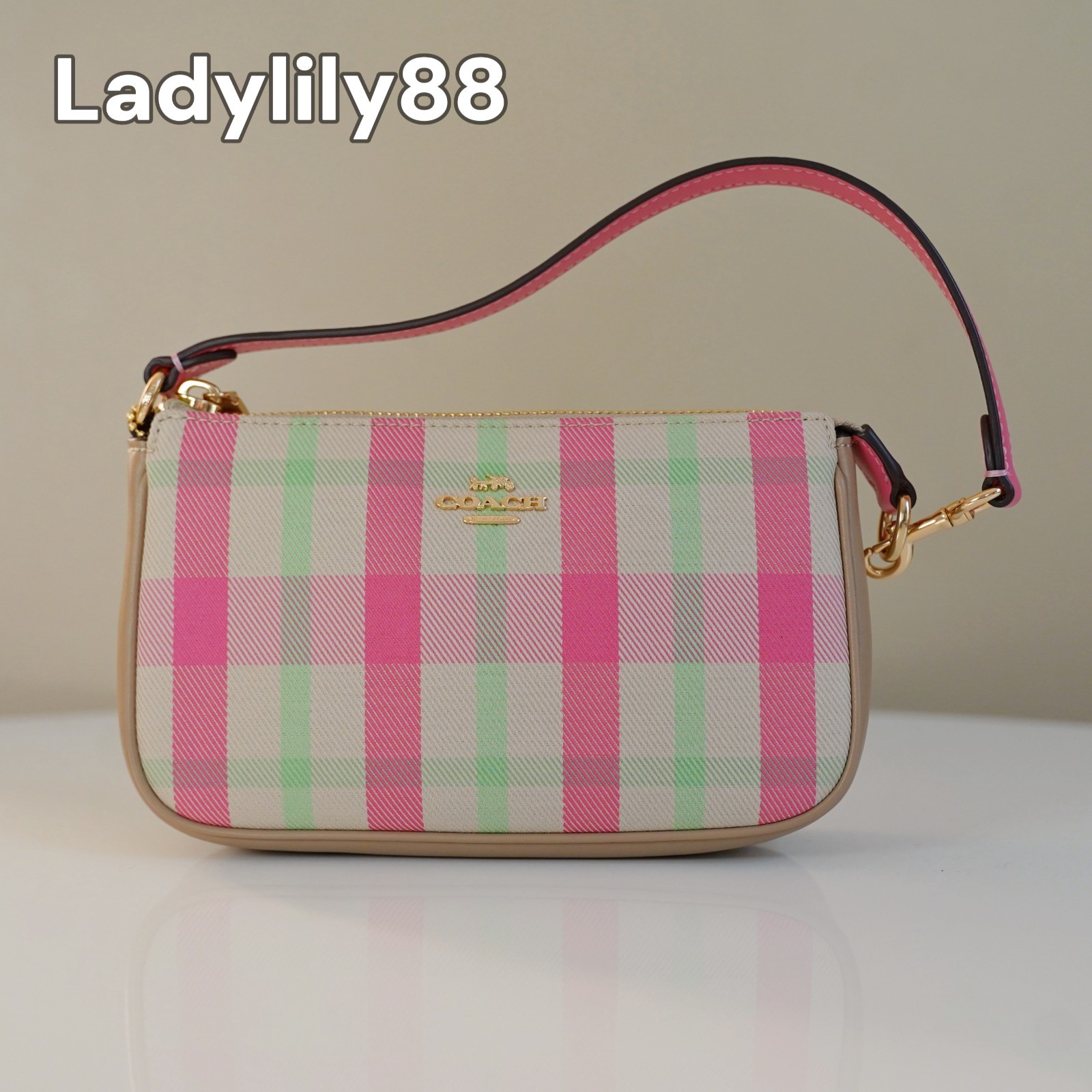 NWT Coach CBK65 Nolita 19 With Plaid Print Jacquard Smooth Leather $188