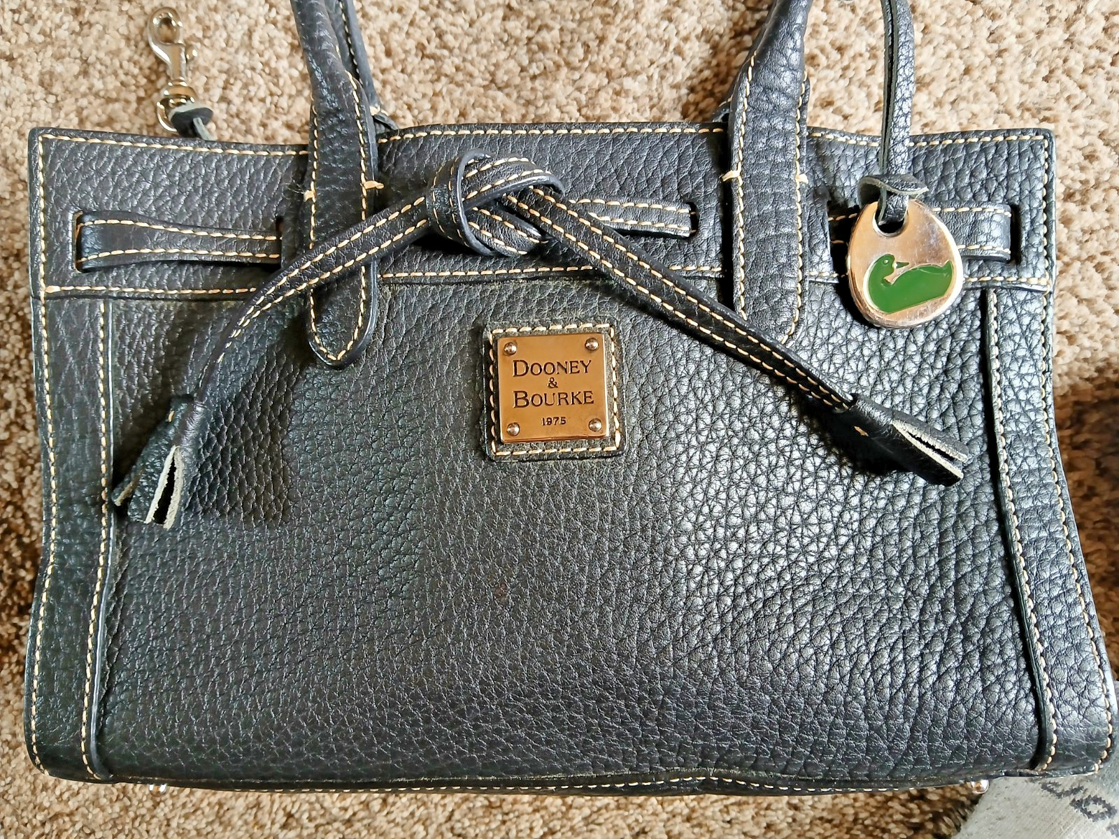 DOONEY & BOURKE BLACK PEBBLE LEATHER SATCHEL EAST/WEST J856024 NO TAGS