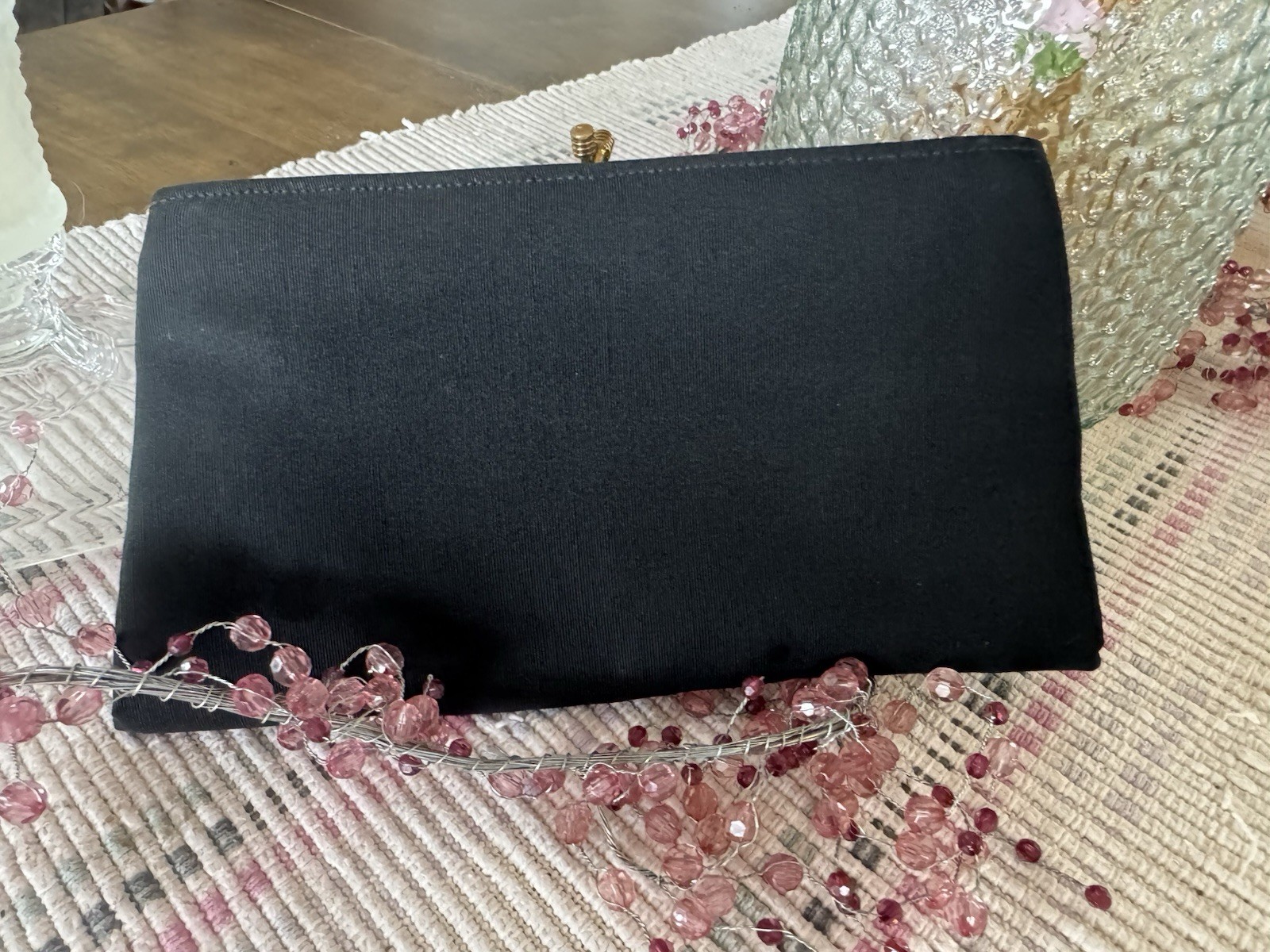 Vintage Garay Black Small Clutch Purse Evening Bag Women’s Handbag No Handle