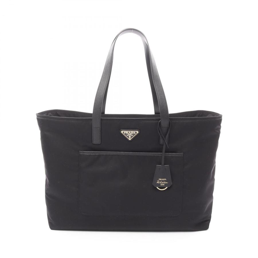 PRADA Bag: Re-Edition 1978 TESSUTO+SAFFIANO Black W42H31D15cm w/dust bag;