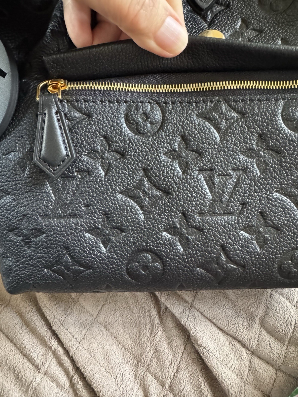 Louis Vuitton Black Montsouris Leather Backpack