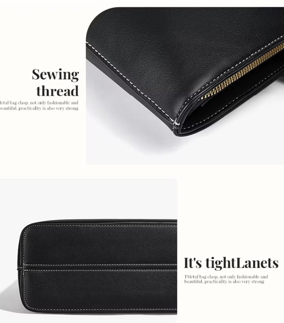 Classic Shoulder Black Business Bag MOSSDOOM Leather Handle Purse Tote Women Bag