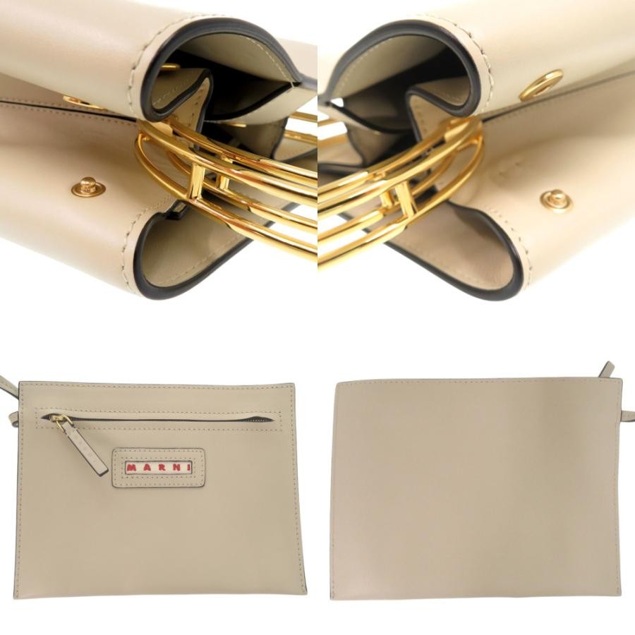 MARNI Bag: Pannier SCMP001801 Beige W21-28×H23×D20cm w/strap pouch;