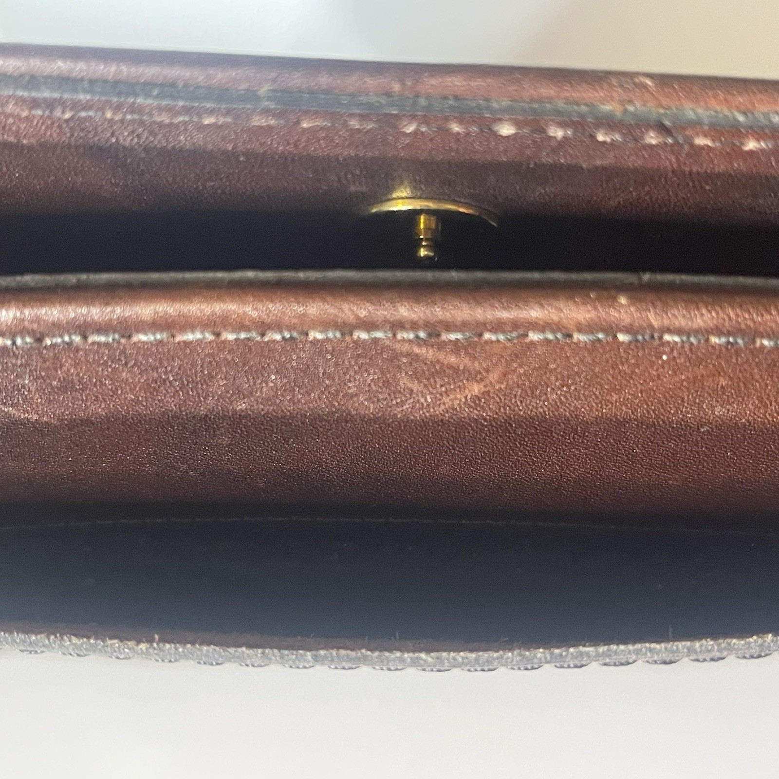 Vintage Ruth Saltz Brown Leather Convertible Shoulder Bag Double Handle Purse