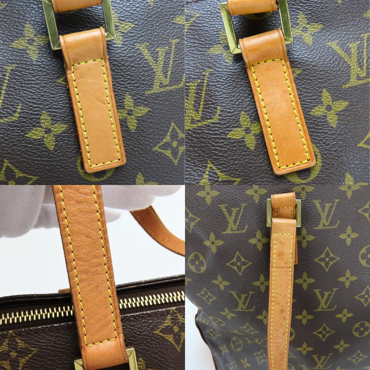 USED LOUIS VUITTON Tote Bag Cabas Mezzo M51151 Monogram/Nume leather Brown P…