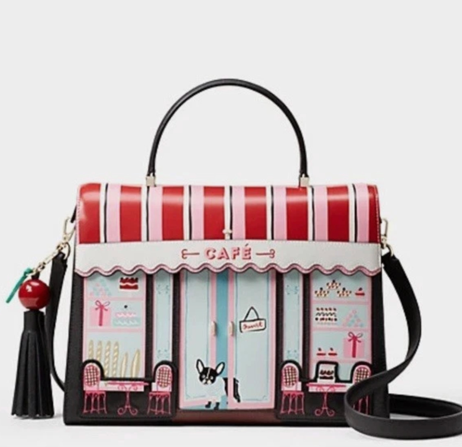 Kate Spade Ma Cherie Cafe Frenchie Satchel NWT Rare Novelty PXRU7957