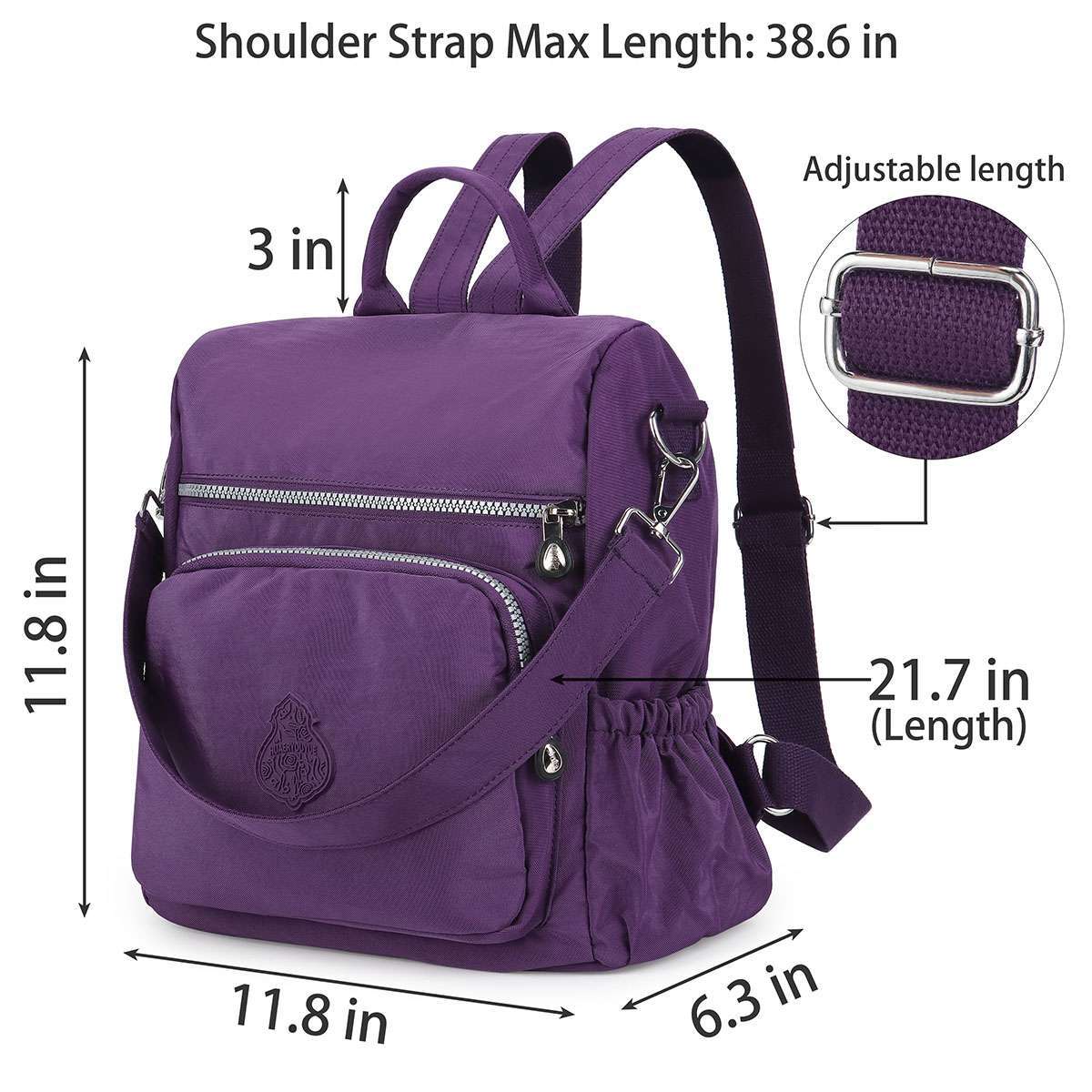 Waterproof Backpack Women Purse Nylon Shoulder Rucksack Small School Travel Bag
